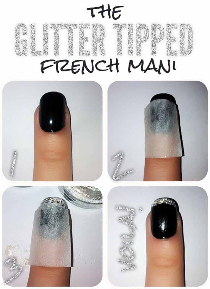 Glitter French Tips for Short Nails