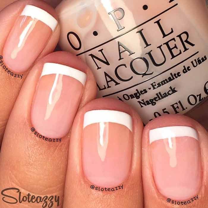 Classic French Manicure for Short Nails